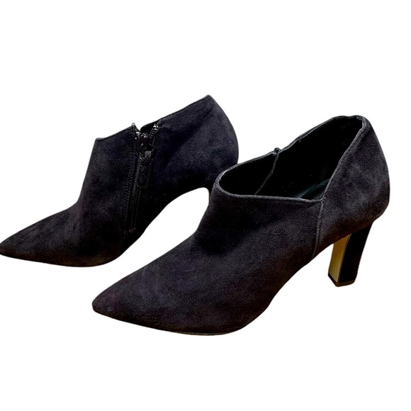 New Cole Haan Dark Brown Black Suede Booties Size 5.5 - Picture 1 of 5